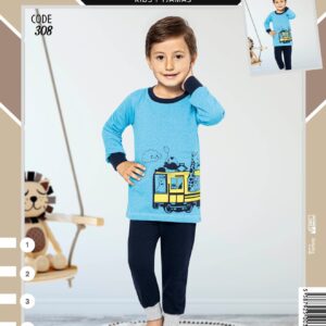 children pajamas set age 1-4 light blue