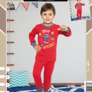children pajamas set age 1-4 red